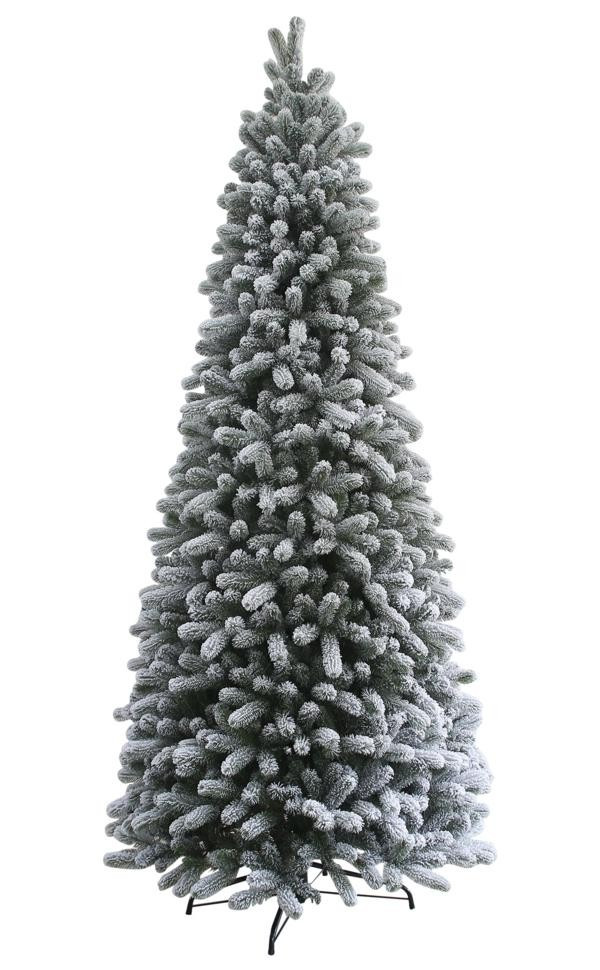7.5' King Flock® Slim Artificial Christmas Tree Unlit | King of Christmas