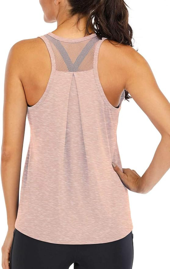 Fihapyli Workout Tops for Women Loose fit Racerback Tank Tops for Women Mesh Backless Muscle Tank... | Amazon (US)