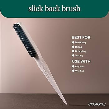 EcoTools Slick Back Hairbrush, Small Brush For The Perfect Ponytail Or Bun, Tease, Smooth, & Styl... | Amazon (US)