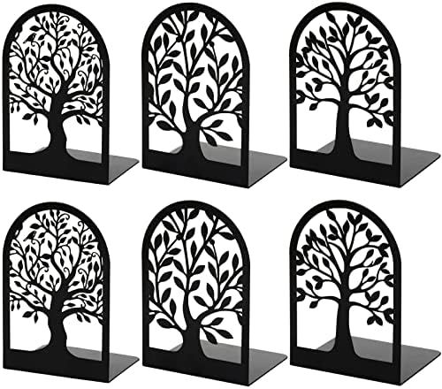 Bookends, Book Ends, Metal Bookends for Shelves Decorative, Tree Bookend Stopper for Heavy Books, Bl | Amazon (US)