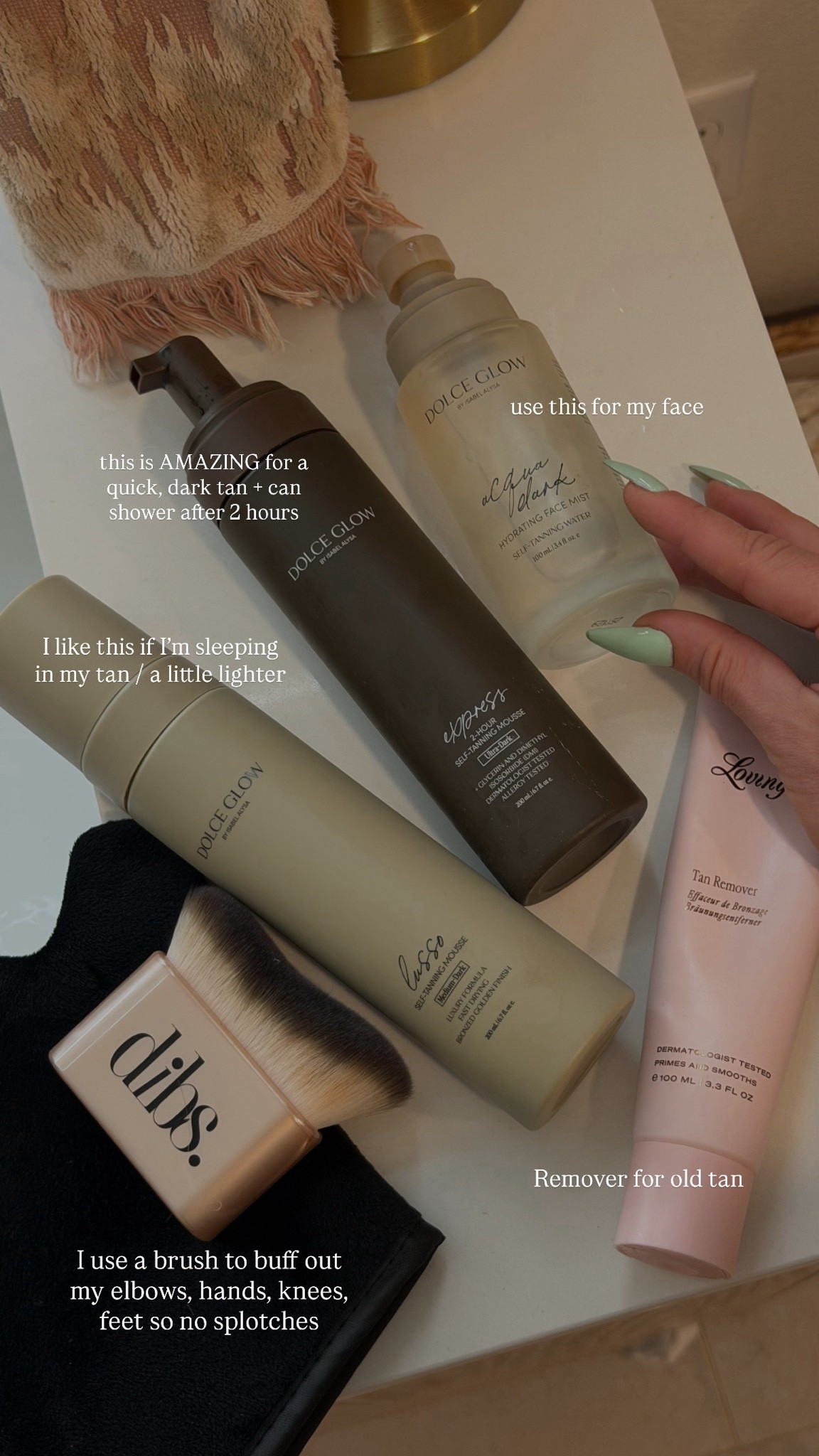 Self tan routine! If I had to choose just one.. the 2 hour express from dolce glow! Amazing!

#LTKdayinmylife #LTKselfcare #LTKBeauty
