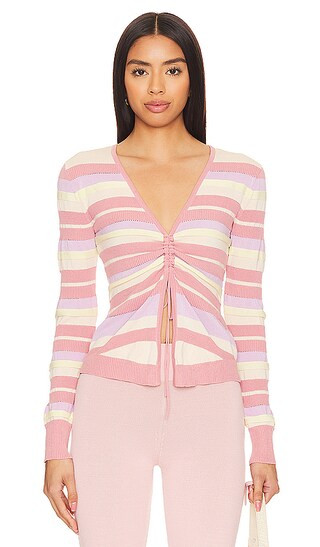 Kit Striped Sweater in Pink & Lilac Multi | Revolve Clothing (Global)