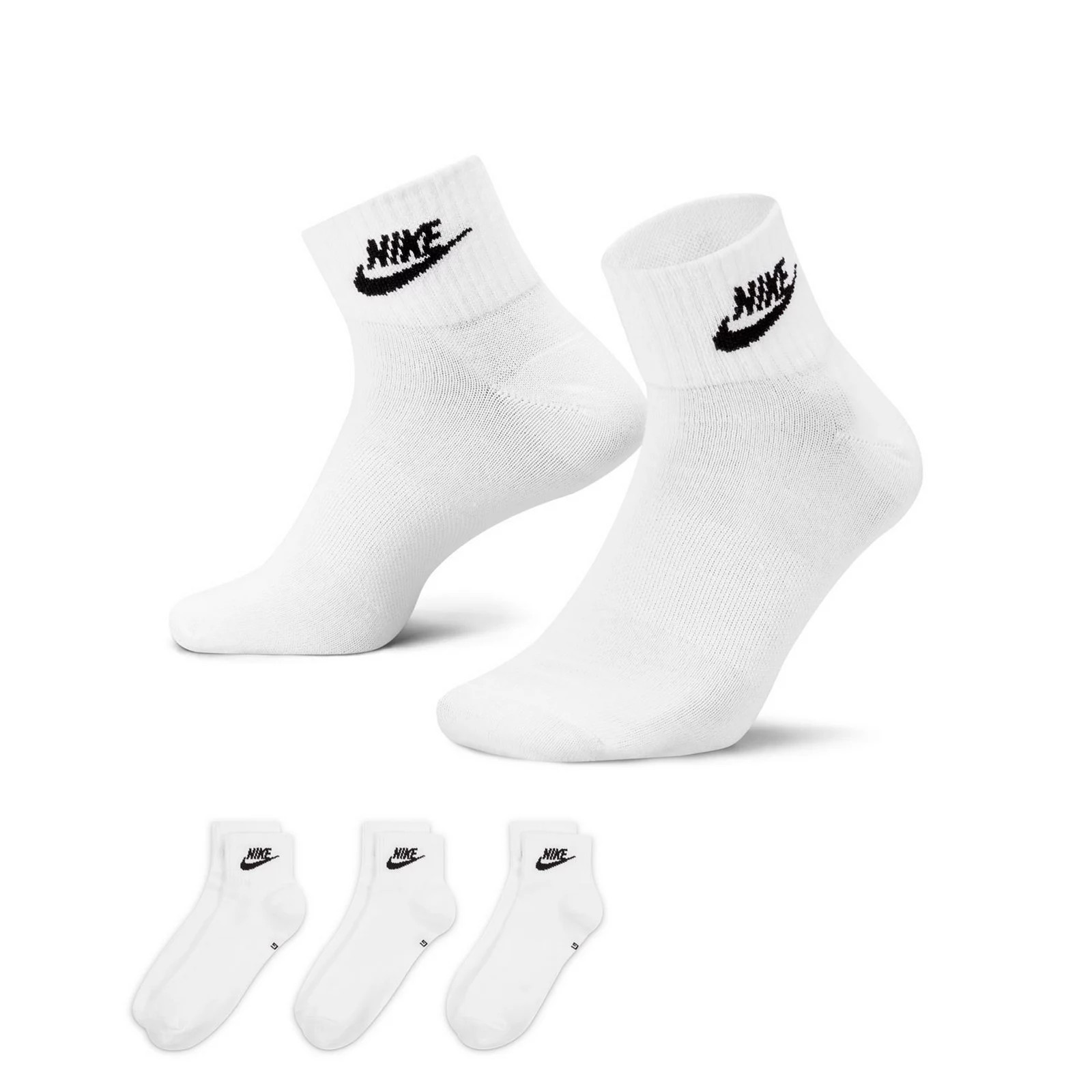 Women's Nike 3-Pack Everyday Essential Ankle Socks, Size: Medium, White | Kohl's