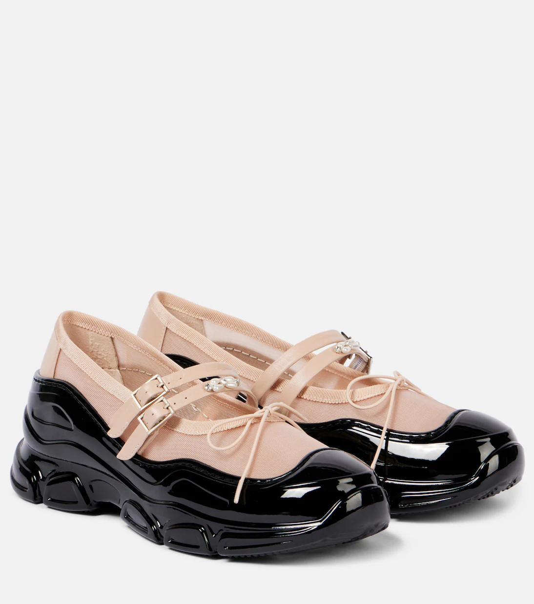 Tracker leather-trimmed Mary Jane flats | Mytheresa (US/CA)