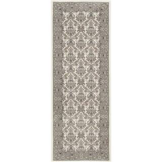 Kurdamir Elegante Oyster 26 in. x Your Choice Length Stair Runner Rug | The Home Depot