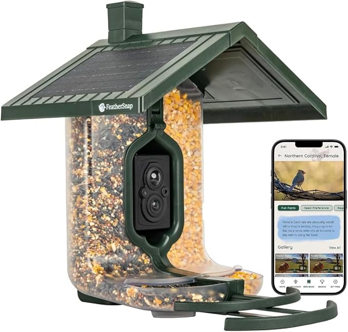 Smart Bird Feeder: AI Bird ID, Solar Power, Wi-Fi Connectivity, Sends HD Pictures and Videos to Y... | Amazon (US)