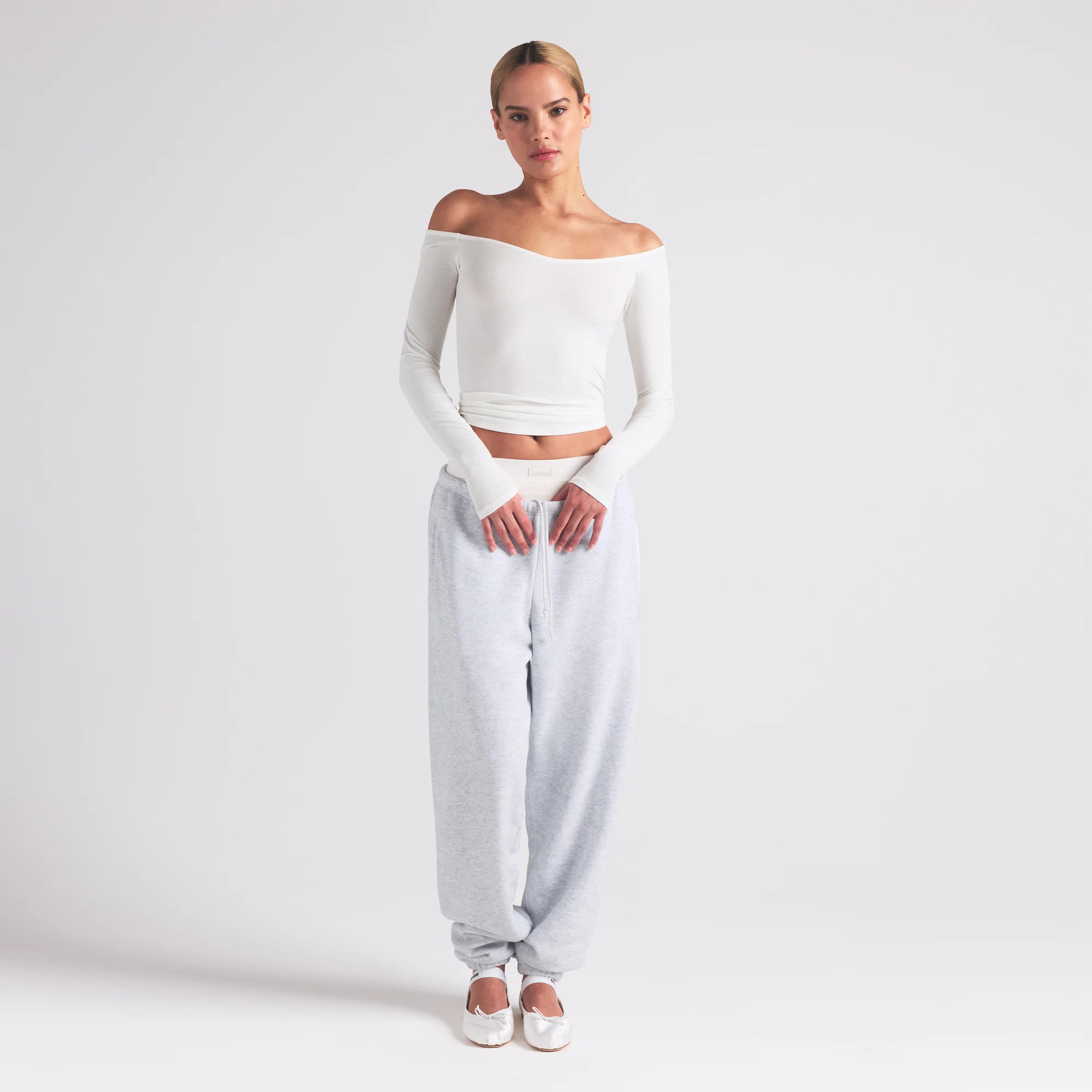 SKIMS Off The Shoulder Top | White | 2XL | Soft Lounge | SKIMS (US)