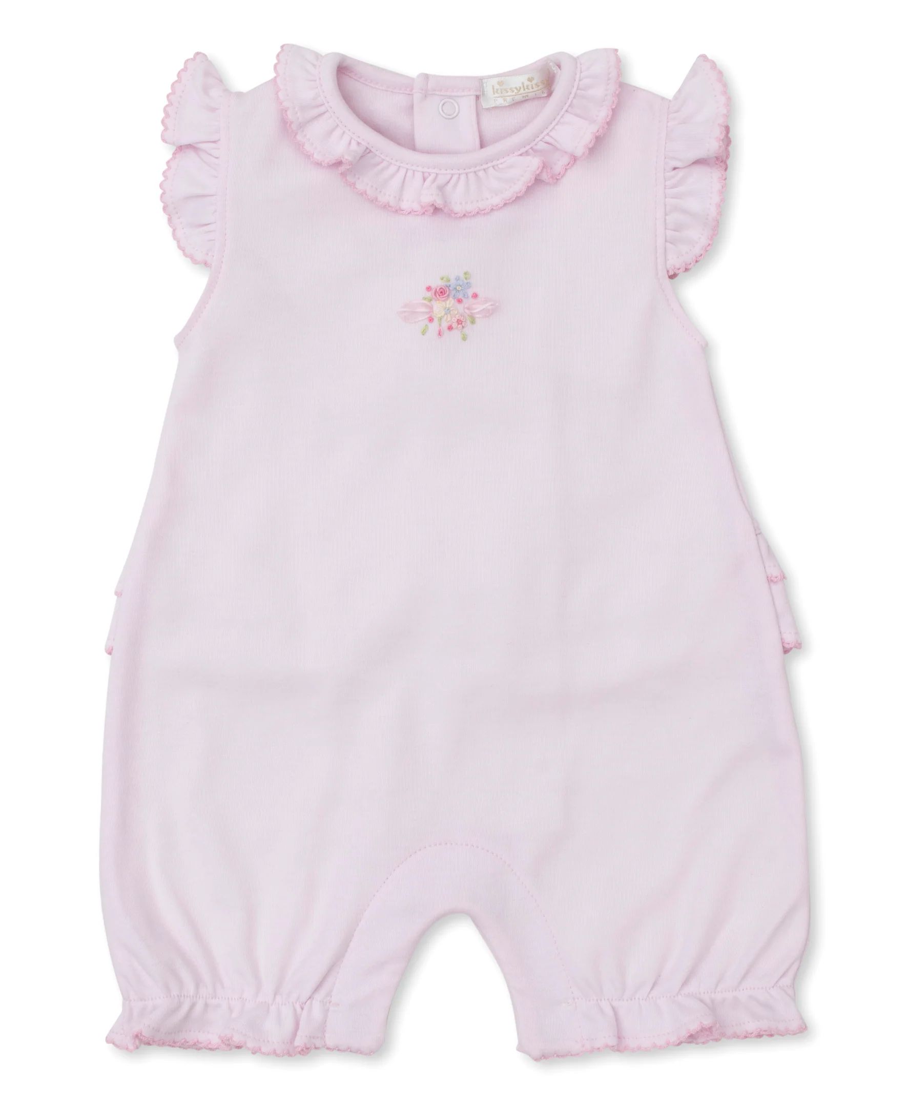 Hand Emb. SCE Blooming Sprays Pink Playsuit | Kissy Kissy