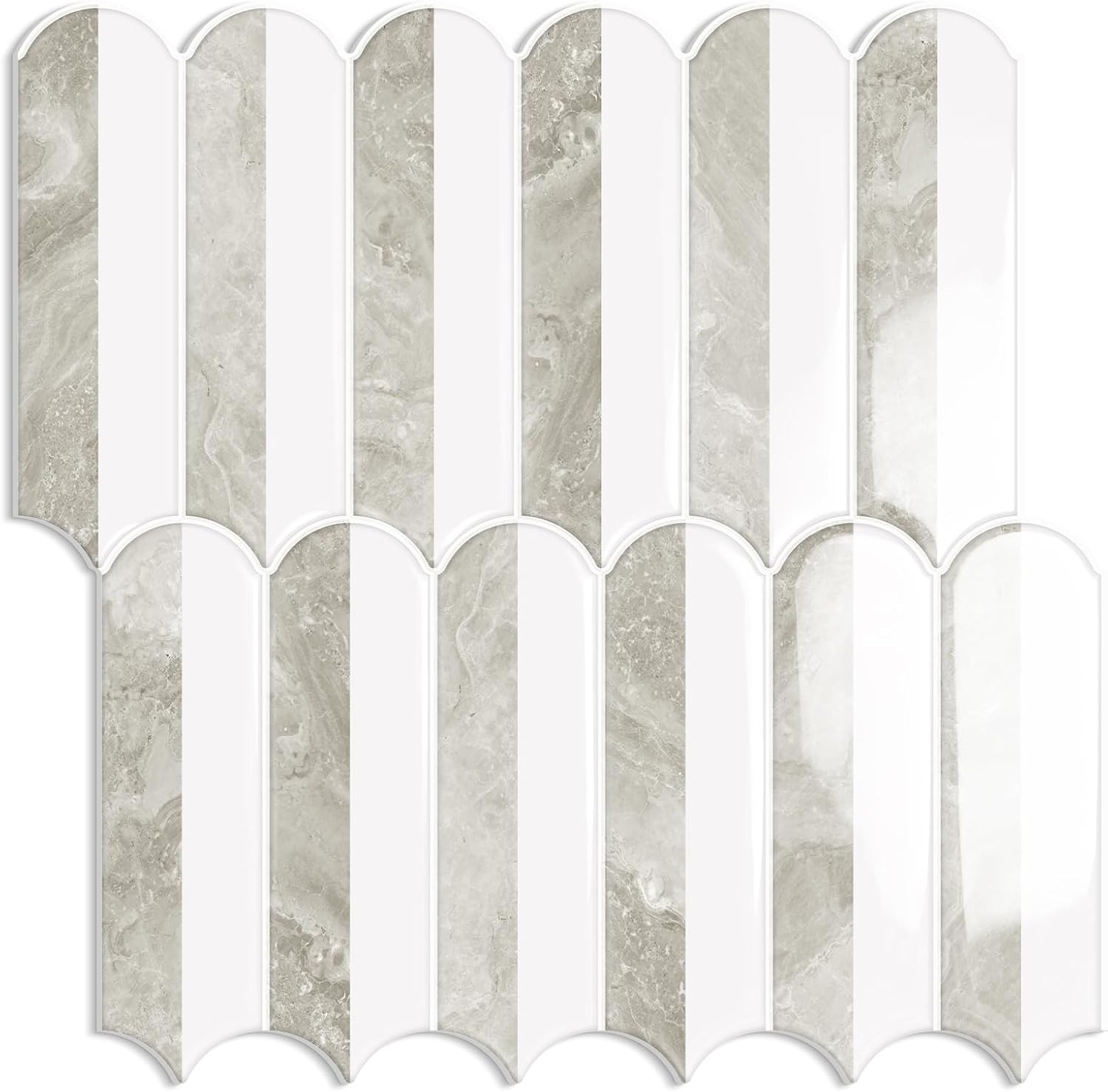 Peel and Stick Tile Backsplash, Self Adhesive Marble Wall Tiles for Kitchen Bathroom Mixed Vertic... | Amazon (US)