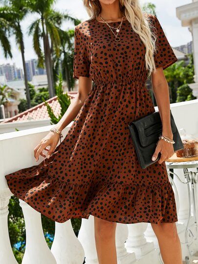 Allover Print Ruffle Hem A-line Dress
   SKU: swdress25210609087      
          (3595 Reviews)
 ... | SHEIN