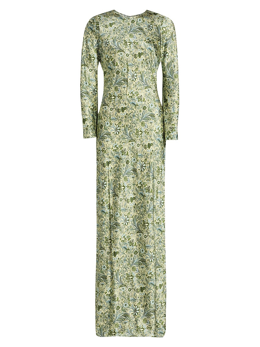 Women's Gemma Floral Silk-Blend Maxi Dress - Light Pistachio Multi - Size 0 | Saks Fifth Avenue