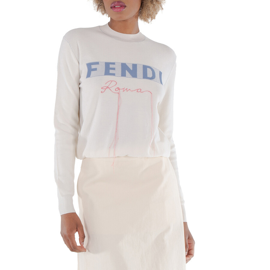 Logo-Print Cashmere Sweater, Brand Size 42 (US Size 6) | Jomashop.com & JomaDeals.com