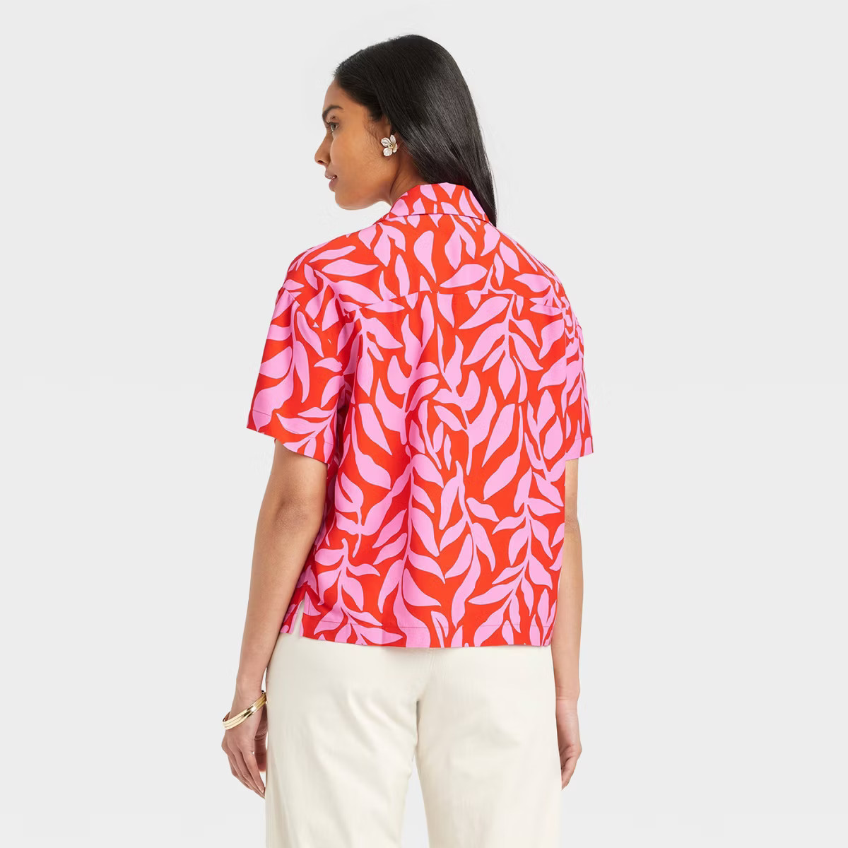 Women's Crepe Short Sleeve Button-Down Shirt - A New Day™ | Target