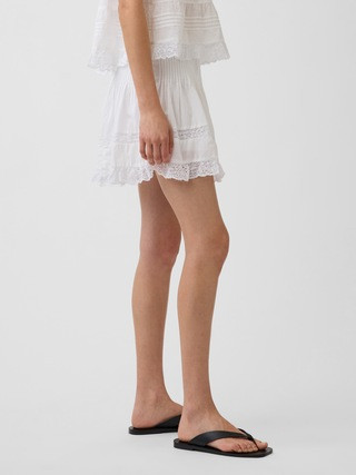Pintuck Lace-Trim Easy Mini Skort | Gap (US)