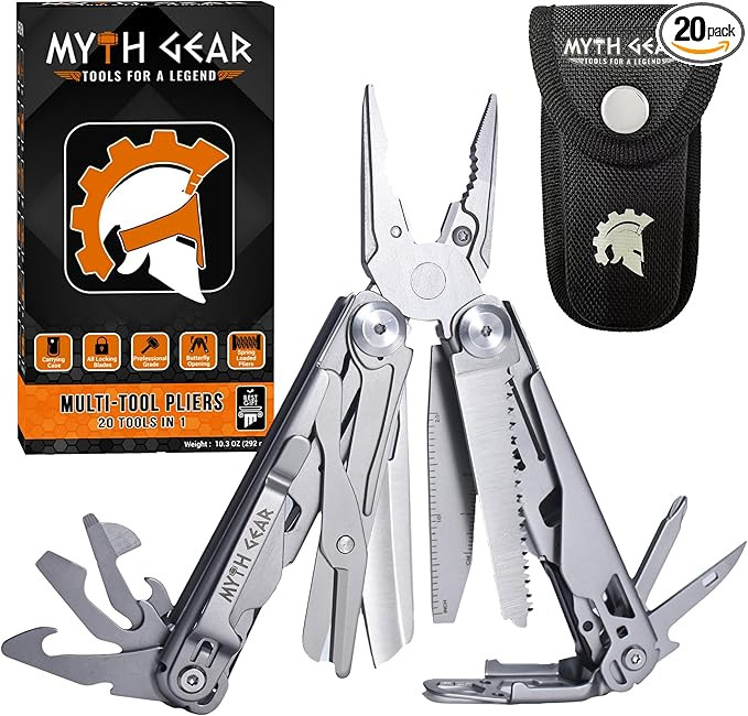 Multitool 20-in-1 Pliers and Knife Set - Ultimate Portable, Multipurpose Gear with Pocket Clip, N... | Amazon (US)