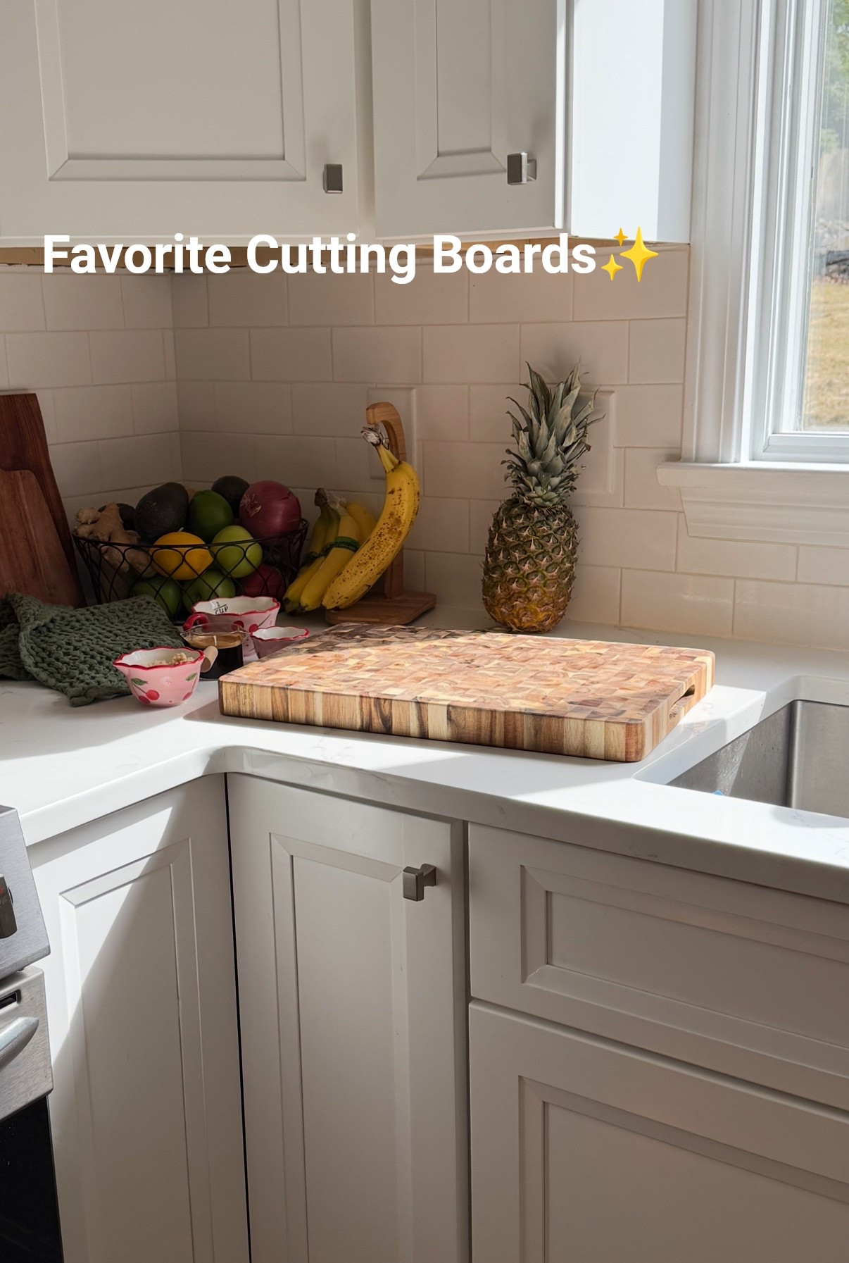 These are my favorite cutting boards and mineral oil for keeping them looking new! 