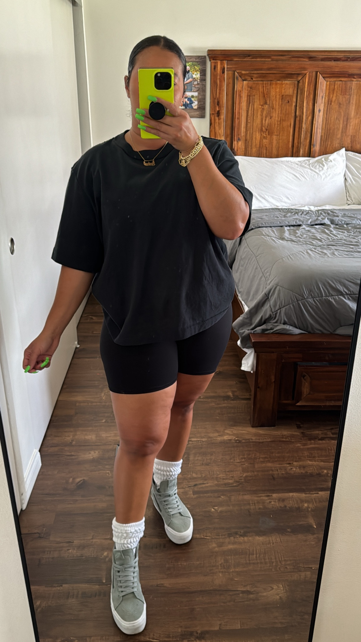 If it’s still hot where you are at then I got
You covered with this easy casual outfit. It’s my staple go to outfit for pretty much anything casual! From brunch, drop offs, shopping, casual get together, or airport fit. This outfit is a staple in my wardrobe. 

Shirt- medium (men’s cropped tee fyi- runs oversized and loose)
Biker shorts- large 
Shoes- 8.5

Casual outfit , fall transition outfit , everyday outfit , brunch outfit , easy mom outfit , mom style , travel outfit , airport outfit , simple easy outfit , all black outfit , oversized tee, Abercrombie, a&f, biker shorts, oversized shirt , vans , casual style , midsize inspo , midsize outfits 

#LTKFallSale #LTKMidsize #LTKStyleTip