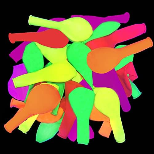 12inch Neon Glow Party Balloons UV Black Light Balloons Glow in the dark Luminous Helium Latex Ballo | Amazon (US)