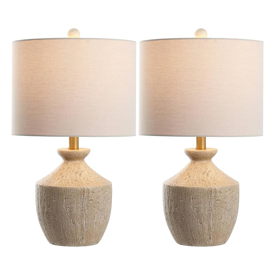 SAFAVIEH Lighting Collection Delacey Light Brown Resin 21-inch Table Lamp Set of 2 | Amazon (US)