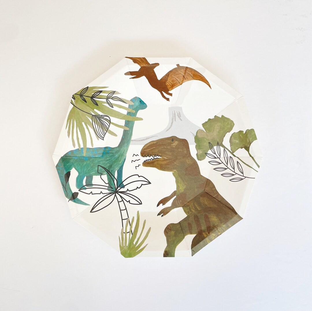 Dinosaur Plates pack of 8  Dinosaur Birthday Party  - Etsy | Etsy (US)