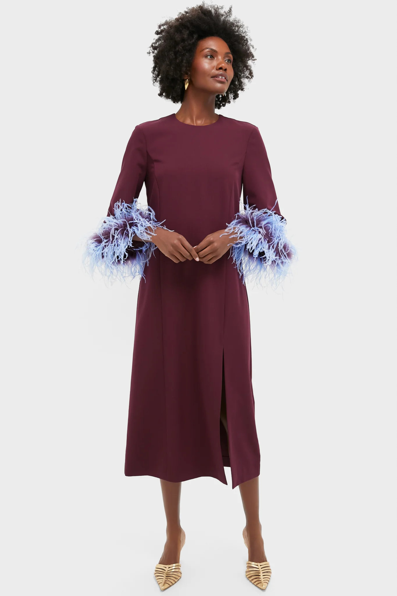 Oxblood Feather Eleanor Dress | Tuckernuck (US)