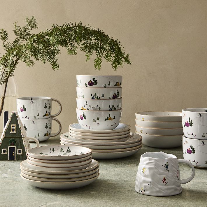 Holiday Skier Stoneware Dinnerware Collection | West Elm (US)