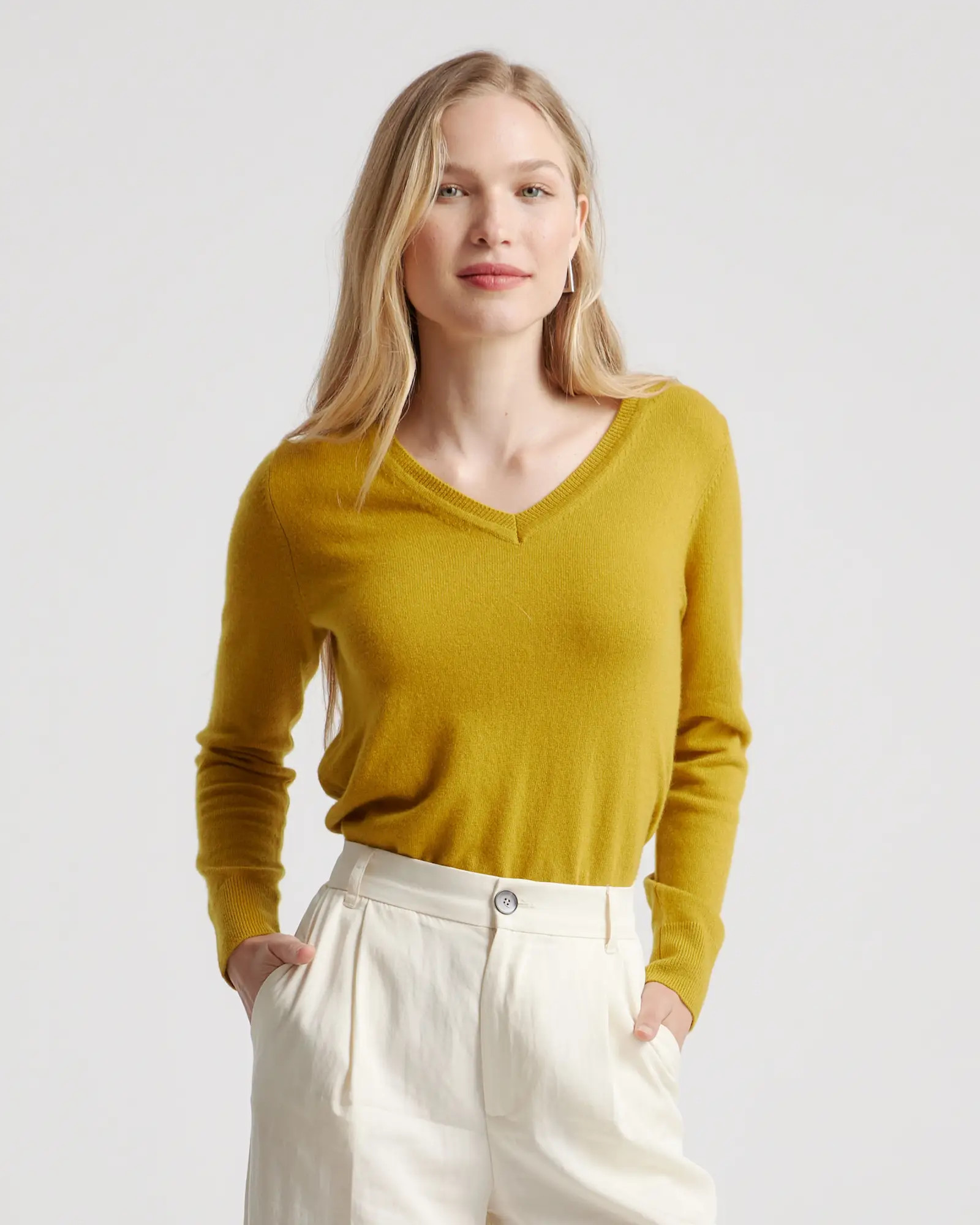 The $50 Cashmere V-Neck Sweater | Quince | Quince