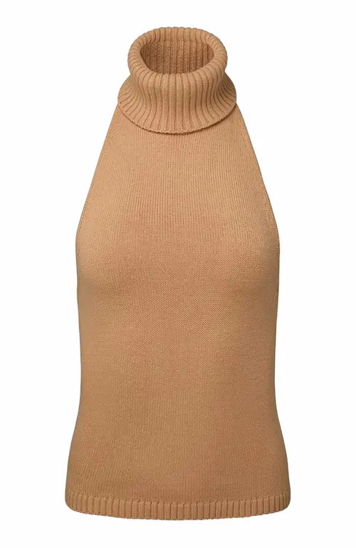 WeWoreWhat Open Back Halter Sweater Top in Soft Taupe at Nordstrom, Size Large | Nordstrom