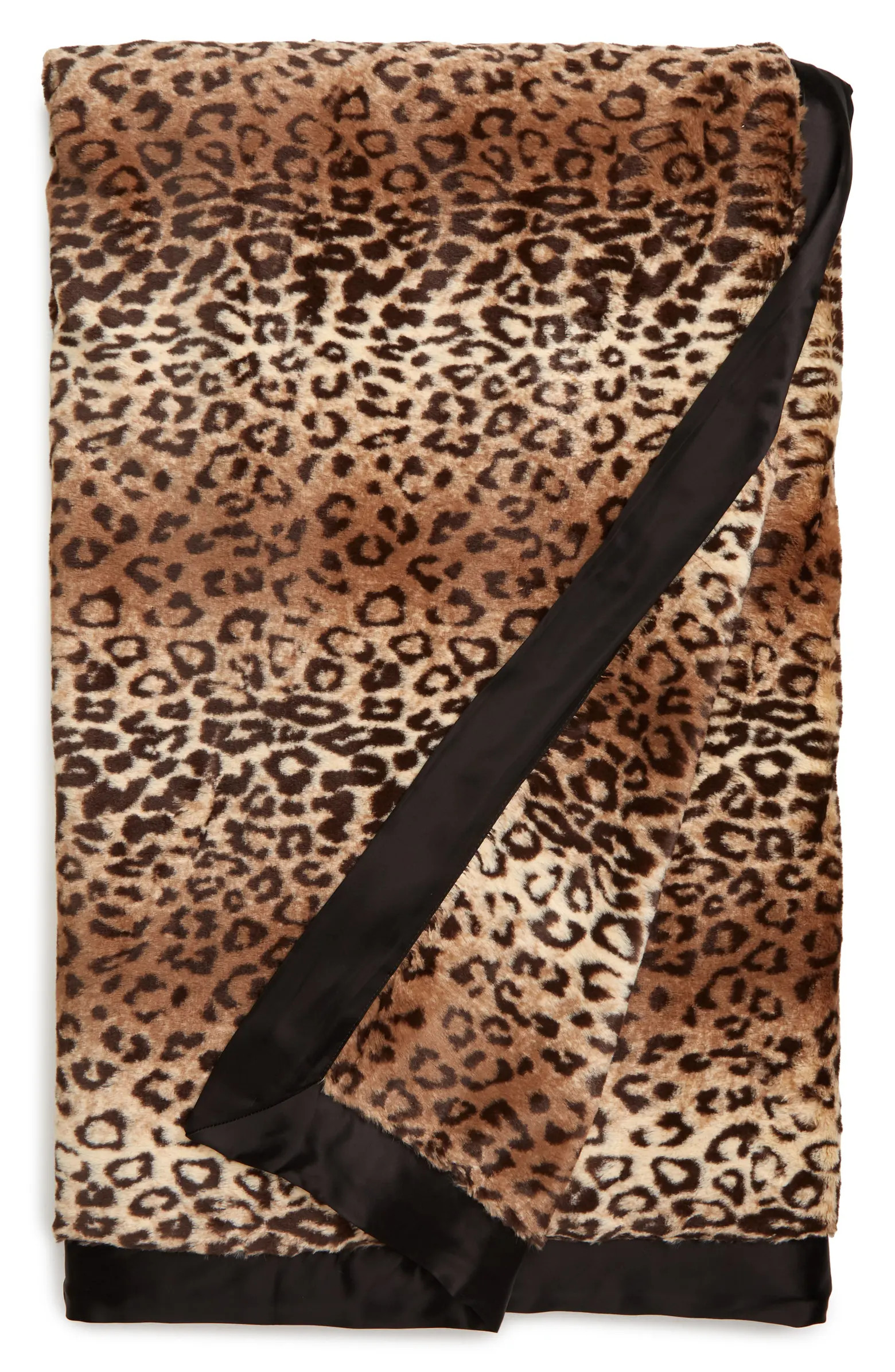 Luxe™ Espresso Leopard Faux Fur Throw Blanket | Nordstrom