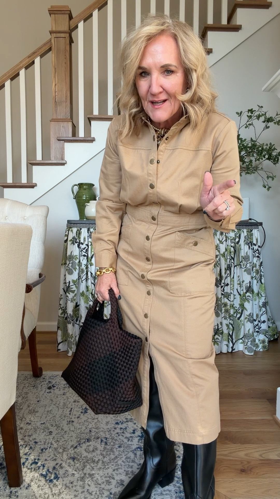 Dress size 8 reg 
Tennis sweater size medium 
Navy blazer size 10 petite 
Light blue sweater blazer size medium reg 
Leather black tall boots are high quality! I bought a size 9 as they don’t come in 1/2 sizes 

#LTKOver40 #LTKFindsUnder100 #LTKSaleAlert