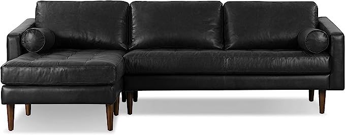 Poly and Bark Napa Left-Facing Sectional Sofa in Full-Grain Semi-Aniline Italian Tanned Leather i... | Amazon (US)
