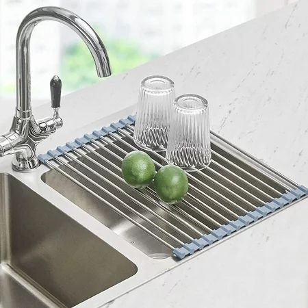 Roll Up Dish Drying Rack, Seropy Over The Sink Dish Drying Rack Kitchen Rolling Dish Drainer, Foldab | Walmart (US)