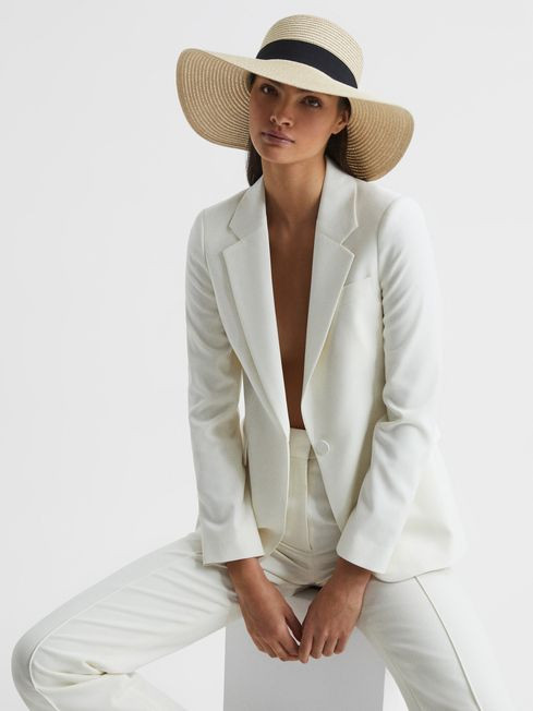 Lexi
                Woven Wide Brim Hat | Reiss UK