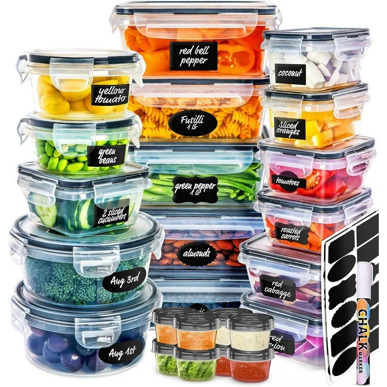 50 Pcs Food Storage Containers with Lids Airtight, Plastic Meal Prep Container for Pantry & Kitch... | Walmart (US)