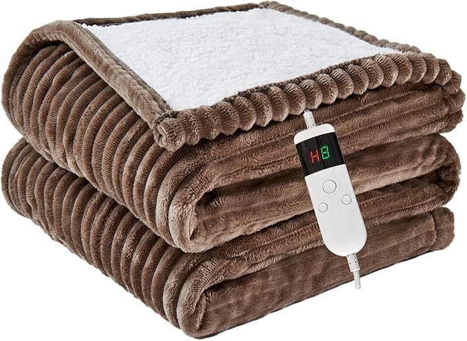Heated Blanket Electric Throw, Soft Flannel Heating Blanket with 8 Hours Auto Off 10 Fast Heating... | Amazon (US)