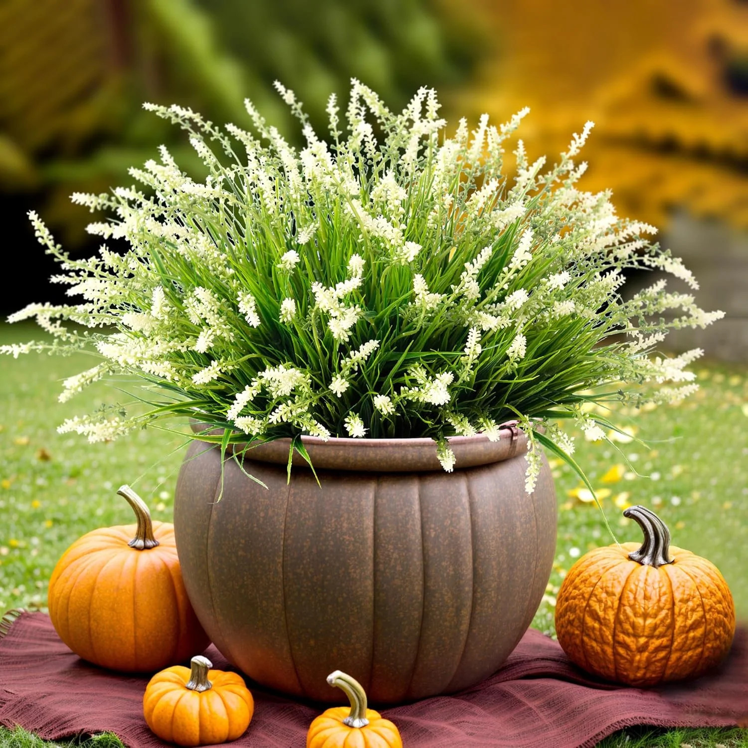 Artificial Faux Plants Flowers for Outdoor Decorations, Fake Monkey Grass for Outside Porch Patio... | Walmart (US)