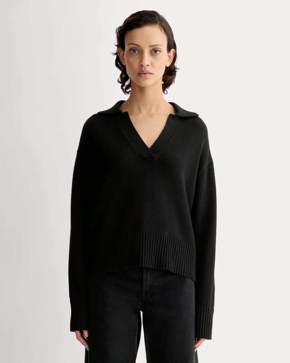 The Boxy Polo in Everyday Cotton | Black | Everlane