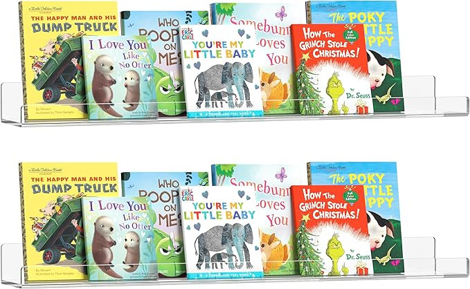 HBlife 36 Inches Floating Shelves Wall Mounted Clear Acrylic Shelves for Figures, 16 Inch Stud Sp... | Amazon (US)