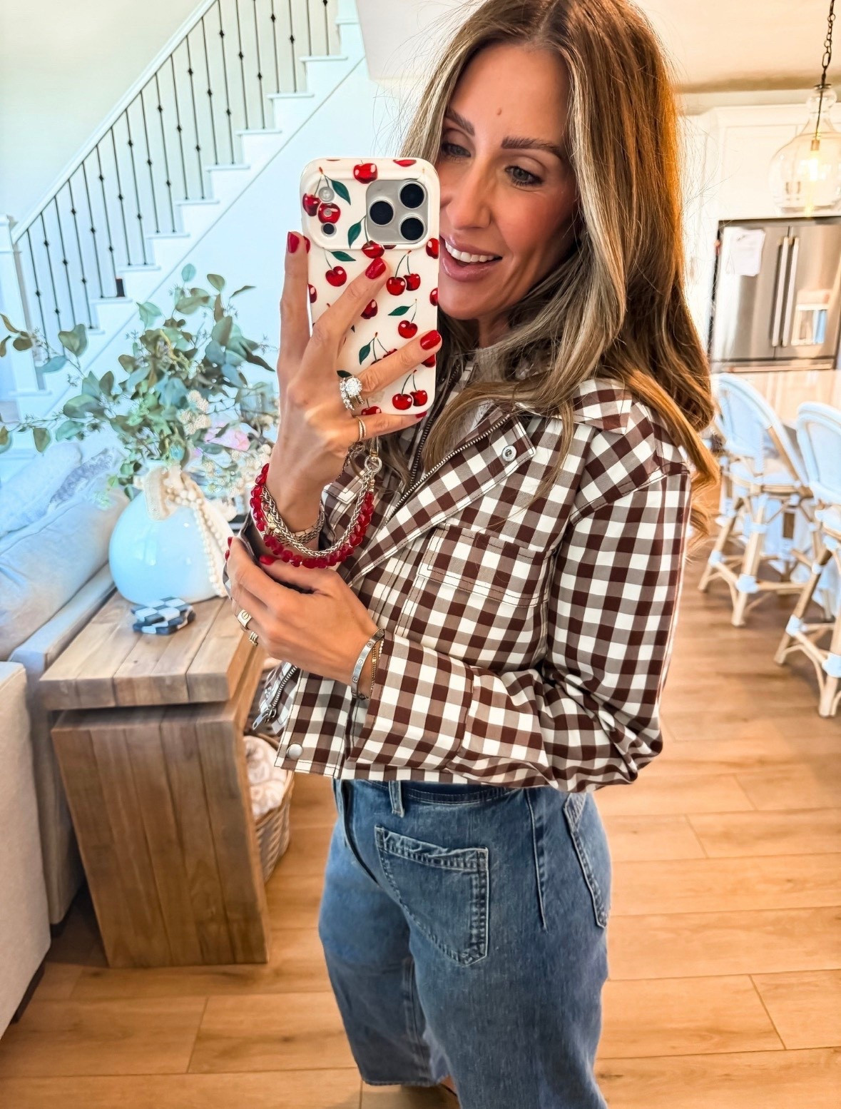 This gingham jacket is such a fun statement layer for spring, lightweight but structured and instantly pulls any outfit together. I love it paired with denim for an easy, everyday look that still feels styled.

gingham jacket, spring layering piece, casual spring outfit, everyday denim look, lightweight jacket, statement outerwear, effortless style, chic casual outfit, spring wardrobe staples, easy outfit formula, transitional outfit, themominstyle

#LTKOver40 #LTKootd #LTKSeasonal