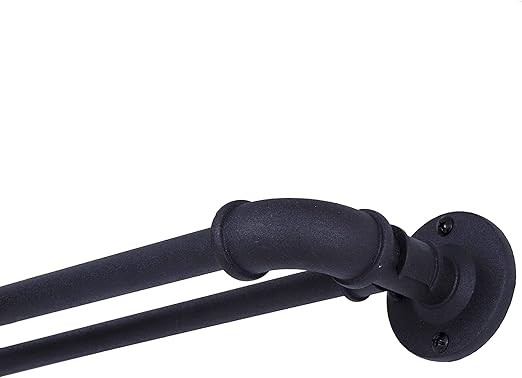 Sun Zero SN Bronn Wrap Around Room Darkening Double Curtain Rod, 36-66", Matte Black | Amazon (US)