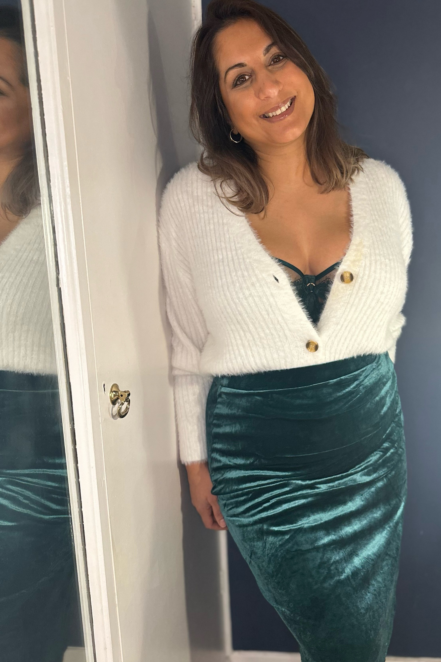 Fluffy white cardigan 