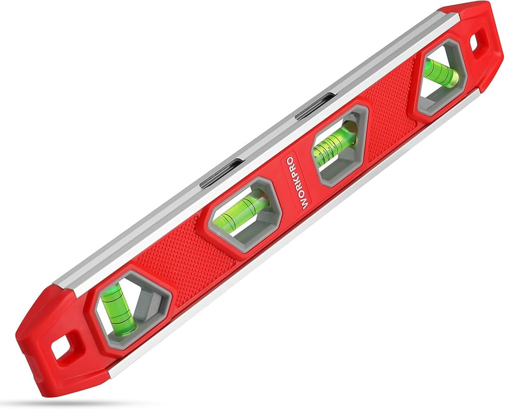 WORKPRO 12 Inch Torpedo Level, Magnetic Small Leveler Tool, Plumbing Level with Pitch Vial, Alumi... | Amazon (US)