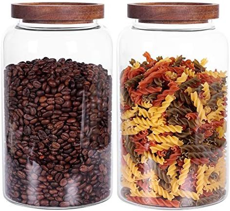 Large Glass Jar with Airtight Lid Set of 2 93 FL OZ(2750ml) glass canister set, Glass Food Contai... | Amazon (US)