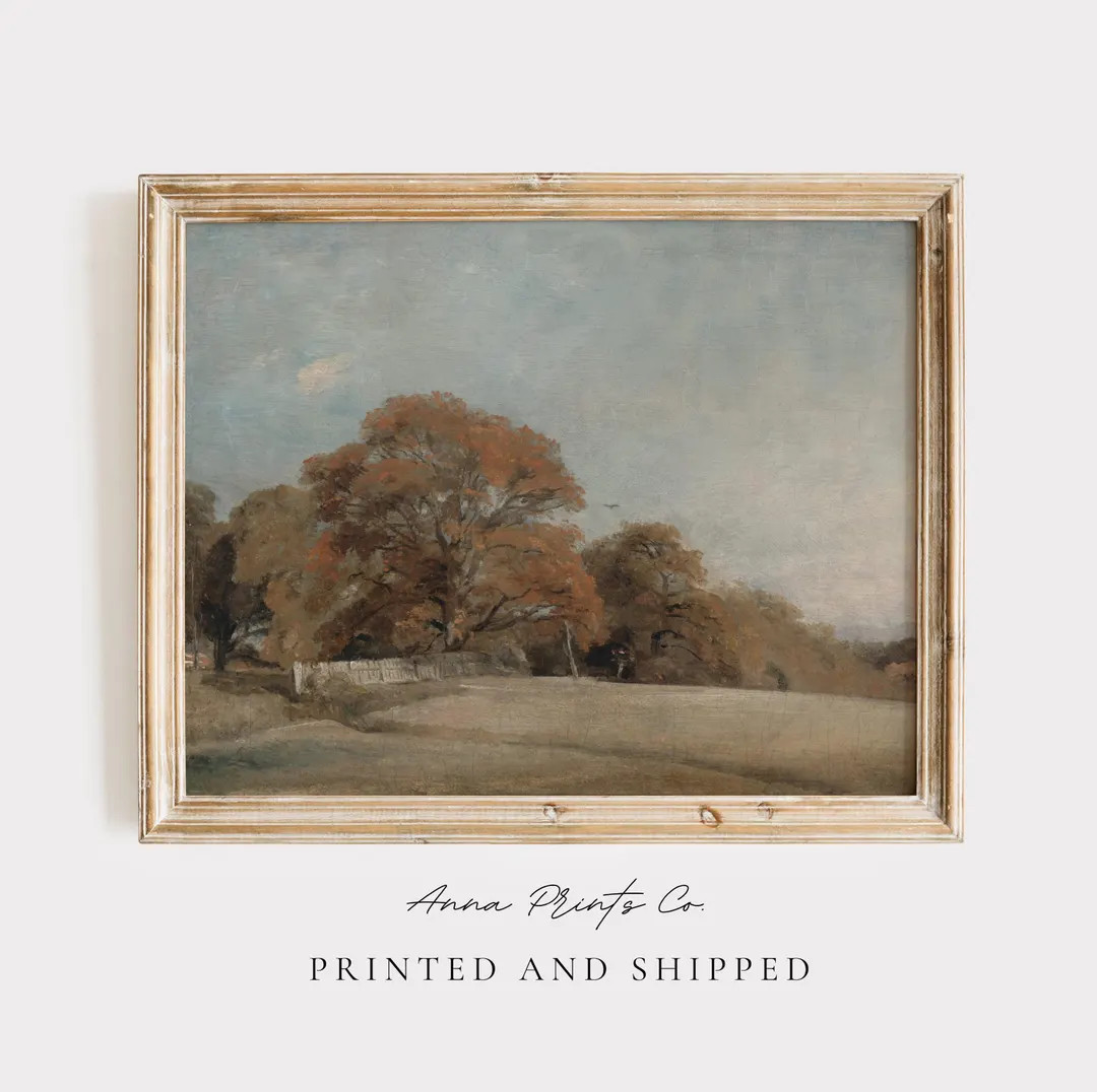MAILED Giclée Print Vintage Fall Landscape Painting Muted Autumn Artwork John Constable Art Coun... | Etsy (US)