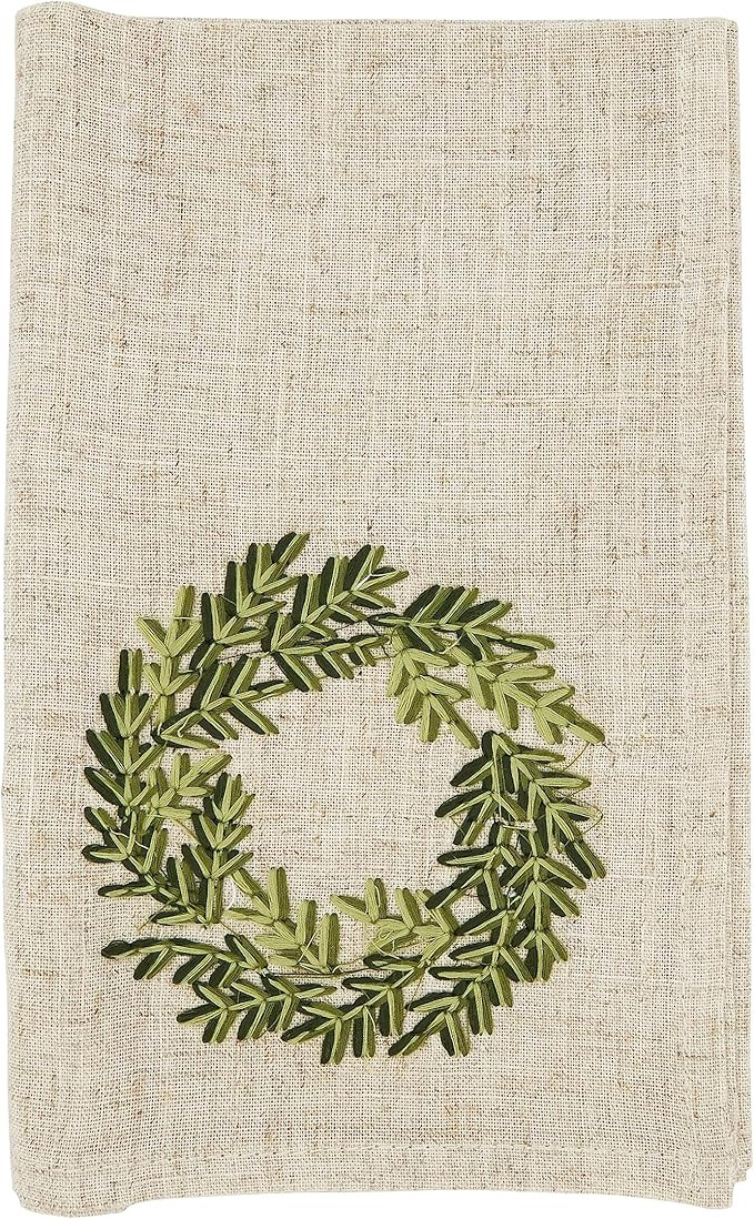 Festive Wreath Embroidered Napkin (Set of 4) | Amazon (US)