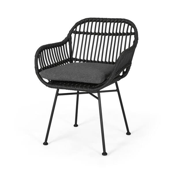 Orlando Outdoor Woven Faux Rattan Chairs with Cushions (Set of 2) by Christopher Knight Home - Gr... | Bed Bath & Beyond