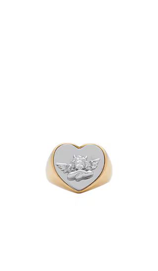 Logo Ring in Silver & Gold | Revolve Clothing (Global)
