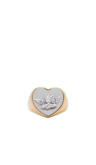 Logo Ring in Silver & Gold | Revolve Clothing (Global)