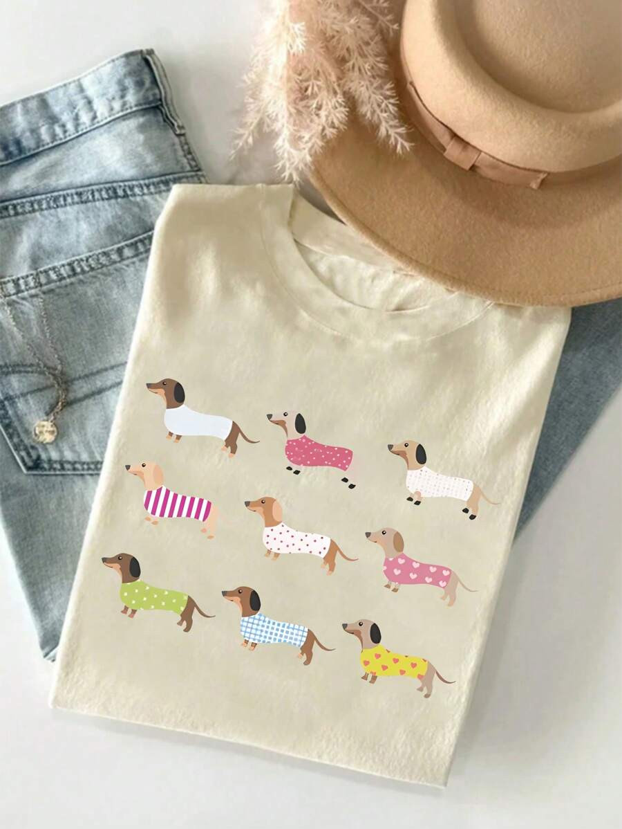 Tween Girl Casual Graphic Print Crew Neck Short Sleeve T-Shirt, Summer Top | SHEIN