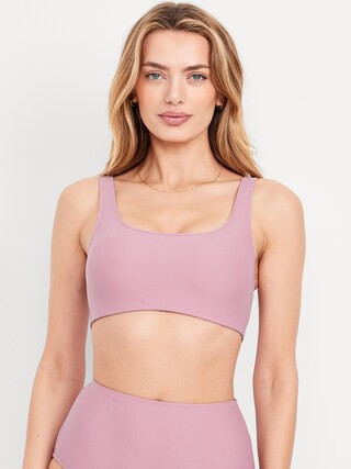 Matte Scoop-Neck Bikini Swim Top | Old Navy (US)